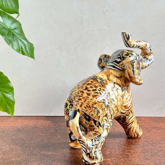 Le Vie Ceramic Elephant Figurine Animal Print Y2K - Picture 3 of 10